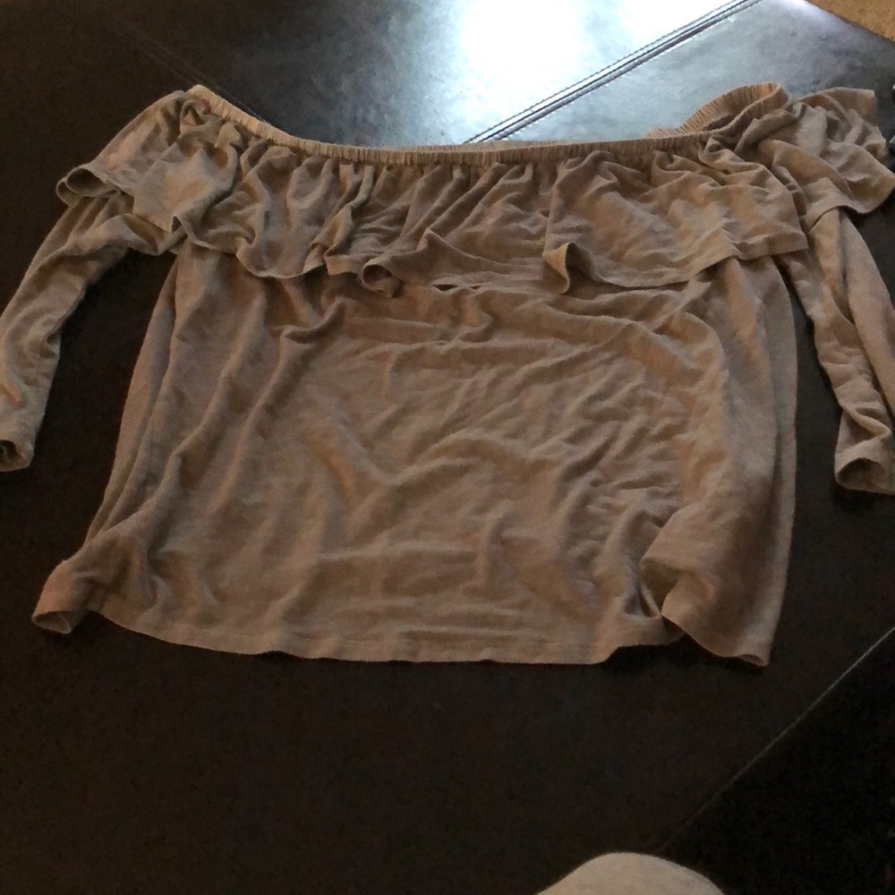 3/4 sleeve off the shoulder crop American Eagle